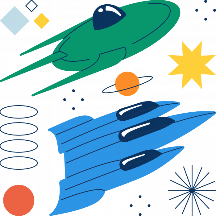 Spaceships fly through the night sky like shooting stars - make a wish!