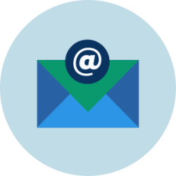 Envelope with ampersand symbol on top