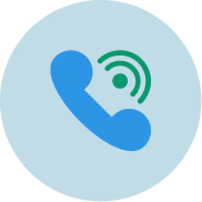 Blue Phone with Green Ring Half Circles